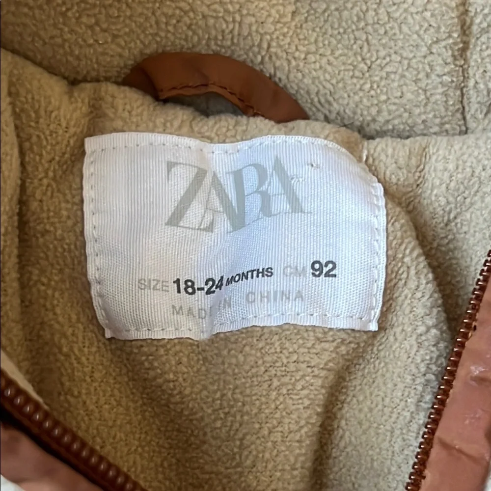 Zara Kids Cream Sherpa Jacket 18-24 months baby unisex EUC